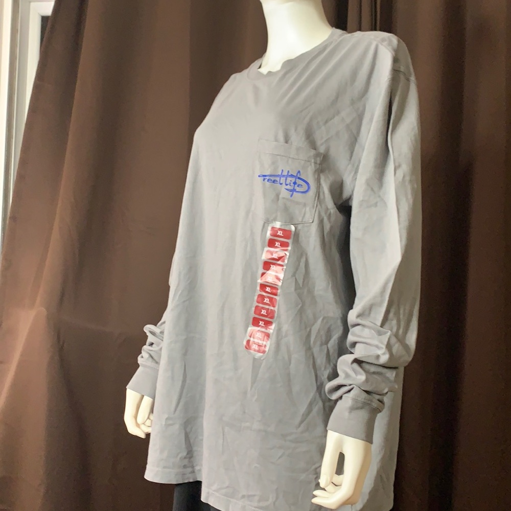 Gray long sleeve T-shirt buy real life fishing